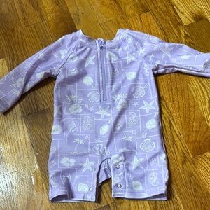 Purple Baby Romper with Sea Life Print